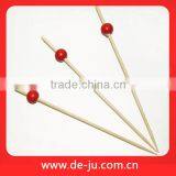 Red Ball Round Skewers BBQ Short Bamboo Picks thumbnail-1