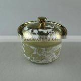 Ceramic Gold Decal Ceramic Condiment Set With Iron Stand thumbnail-3