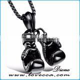 2017 Trending Fashion Stainless Steel Glove Boxing Gold Plated Men's Pendant Necklace thumbnail-3