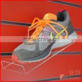 Acrylic Slatwall Sloaping Shoe Display Shelf thumbnail-1