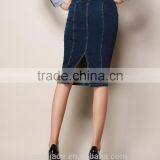 2016 Fashion Wholesale Long Denim Skirts, Sexy Midi Pencil Skirt Jeans for Women thumbnail-3