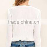 Long Sleeve Lace Trim Women Blouses and Tops New Design Sexy Saree Blouse thumbnail-4