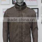 2014 Mexico Brown PU Coated Padded Jackets pu Jackets for Men thumbnail-1