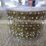 Beautiful Blue and Gold Bangle Set,Bridal Wholesale Bangles Bracelet,Fashion Bangle Sets thumbnail-2