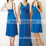 Sexy V-Neck With Ruched Bodice Maid Of Honor Dress thumbnail-1