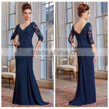 2015 New Design Ladies Lace Long Sleeve Blue Prom Dress thumbnail-1