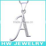 Clear Crystal Initial Letter "A" Pendant Necklace Chain Fashion Jewelry thumbnail-1