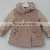 2016 Girls Shearling Collar Brown Winter Jackets thumbnail-1