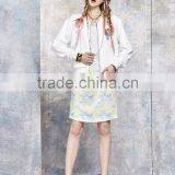 Slim Fit Fancy Printed Custom White Bomber Baseball Jacket for Women thumbnail-1