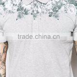 2016 New Brand Polo With Floral Yoke Print Short Sleeves Polo Shirt With Customized Logo Embroidery Shirt With Rib Collar thumbnail-5