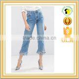 New Pattern Latest Design Jeans Pants Women Tight Jeans Flared With Tassel From Jeans Manufacturers China thumbnail-1