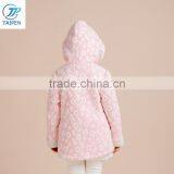Embossed Flower Girls Boutique Clothes Kid Winter Hoodie Coat With Fleece Lining thumbnail-4