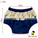 New Model Design Hot Summer Kids Plain Navy Decorative Fringe Free Panties Newborn Baby Toddle Girls Vintage Outside Diaper thumbnail-5