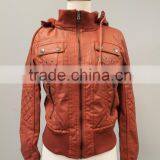 Women's Pu Quilted Fauxleather Moto Biker Jackets #LPU0509 thumbnail-3