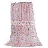 Cotton Polyester Blend Scarves & Wraps Rectangle Golden Pink Feather Chinese Scarf thumbnail-1