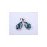 25.6 g silver marcasite jewelry agate earring with Thousand of style