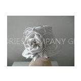 Handmade White Pretty Fabric Ladies\' Church Hats With Sweatband For Wedding