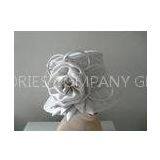 Handmade White Pretty Fabric Ladies' Church Hats With Sweatband For Wedding thumbnail-1