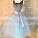 7 Layers kids gray 65cm length puffy skirt women full length tutu skirt maxi length lady wedding dresses long tulle skirt