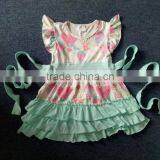 2017new Baby Frock Design Fashion Girls Dress Butterfly Printed With Belt Boutique Baby Girl Clothing thumbnail-2