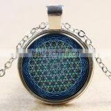 XP-TGN-LT-161 Fashion Diy Image Gemstone Family Dome Cabochon Mandala Life Tree Pendant Time Necklace With Popular Accessories