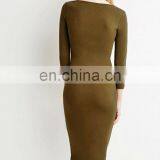 China New Product Ladies Elegant Midi Dress Long Sleeves Classic Bodycon Midi Dress thumbnail-2
