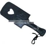 HMB-594A LEATHER PADDLE BULLWHIPS BLACK HEART CUT STYLE WHIPS SQUARE TYPE