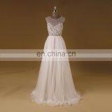 Boho New Hand Work Beading On Belt Chiffon See Through Wedding Gown