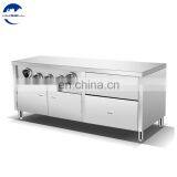 Stainless Steel Center Island Work Bench For Fast Food Restaurant thumbnail-5