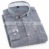 Wholesale Long Sleeve Compression Linen Shirt Solid Color Casual Shirts thumbnail-3