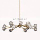 Modern Beautiful Home Decor E27 White Crystal Ceiling Pendant Light With Gold Frame thumbnail-4