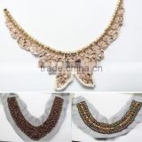cheap price neck lace collars; bridal lace neck collars; handmade beads lace trimming for dress