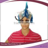 white and blue greece cheap football sports fans mohawk wig