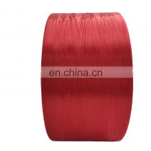 150D/48F polyester filament yarn twisting yarn red dope dyed fdy
