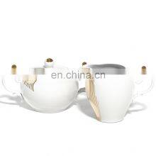 Luxury Gold Line White Porcelain Tableset Dinner Plate Tea Coffee Mug Ceramic Dinnerware Sets thumbnail-2