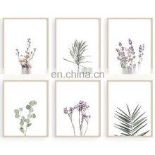 Green Botanical Plant Wall Art Minimalist Painting Set of 4/6 Plant Wood Wall Decor Pictures 8