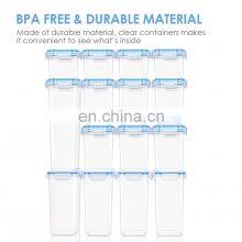 Wholesale 15Piece Airtight Stackable Plastic Storage Boxes Bins Dry Cereal Food Storage Containers Set thumbnail-3