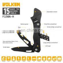 All Black Adjustable Wrench for Outdoor Multi-purpose Combination Tool Wrench With Light Attached thumbnail-3