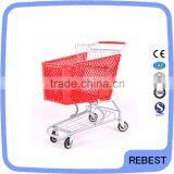 Supermarket Folding Plastic Cart With Wheels