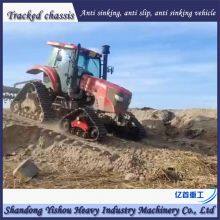 Tractor Modified With Triangular Track Wheels for Stable Anti Sinking Vehicle in Swampy and Muddy Areas thumbnail-2