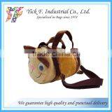 Brown Cute Cat Shaped Velvet Mini Duffel Bag for Kids Children thumbnail-1