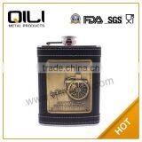 Water-transfered Logo Hip Flask|russia Liquor Stainless Steel Hip Flask for Sale