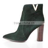 Fashionable American Women Wooden Heel Stiletto Boots Ladies thumbnail-4