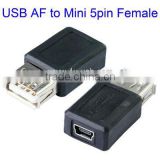 USB 2.0 AF to Mini 5pin USB Female Adapter