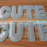 2015 New Arrive Heat Seal " CUTE" Letter Emboridery Patches - S1430 thumbnail-3