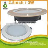 High Power Ultra Slim Dimmable Mini Led Downlight 3W With CE RoHS 3 Years Warranty