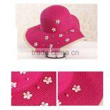 QXSH0019 Floppy Panama Hat New Summer Straw Hat With Flower Beach Hat thumbnail-3
