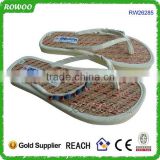 Hot new fashion nice women nude beach slippers with staw sole