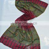 Fine Wool 120 Count Scarves in Jamavar Pattern thumbnail-1