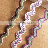 100% Polyester Ric Rac Ribbon Wave Edge Rayon Ribbon thumbnail-6